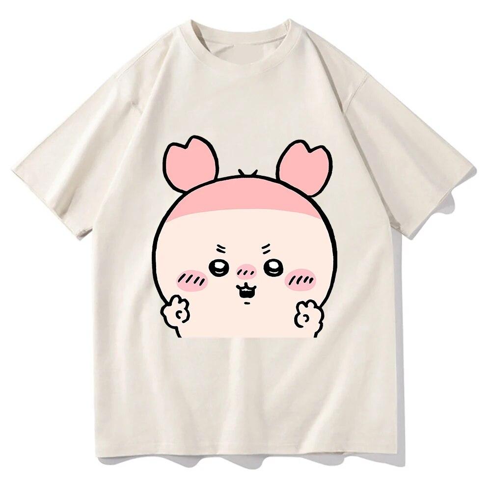 Chiikawa T Shirt Unisex Harajuku Aesthetic Graphic Kawaii Tshirt Unisex Japanese Anime Cartoon Casual Sand Cotton Tees Shirts Korea Unisex