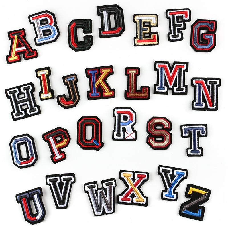 Duoku Embroidery 26 English Letters Three-Dimensional Embroidery Hat Emblem Badge Ironing Velcro Patch Clothing Accessories Cloth Sticker