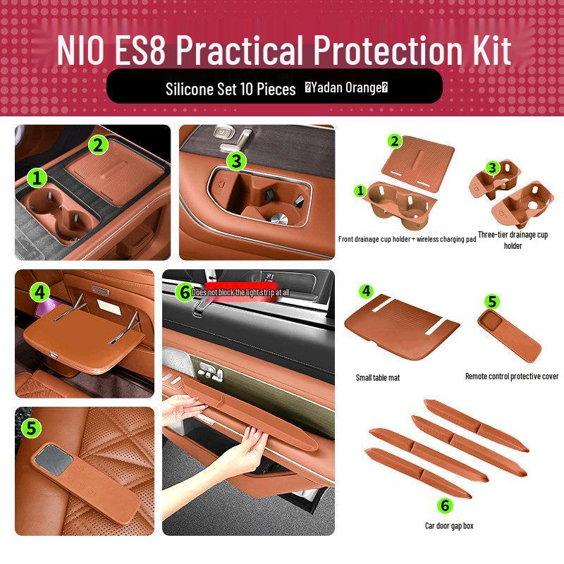 Nio ES8 Console Silicone Pad & Storage Box Set - Fits 26 Model Accessories for Interior Decoration.