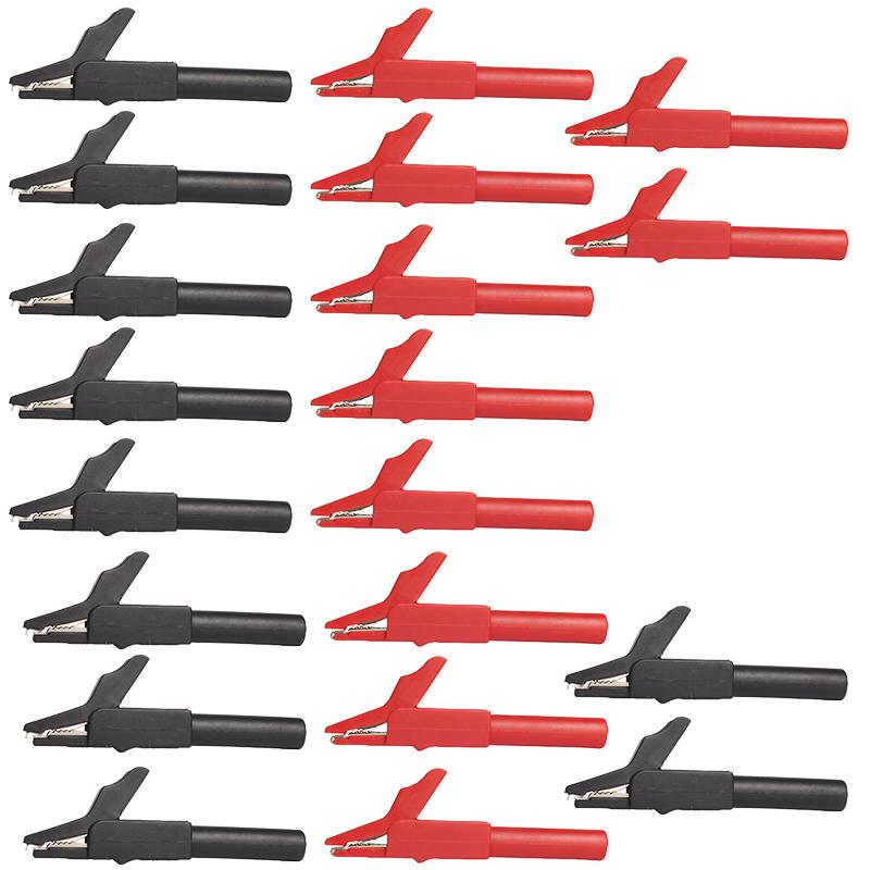 Fully Insulated Brass Test Clips 5mm Mini Jaw 4mm Safety Banana Jack, High Voltage Proof 3000V, 4/10pcs for Electrical Testing