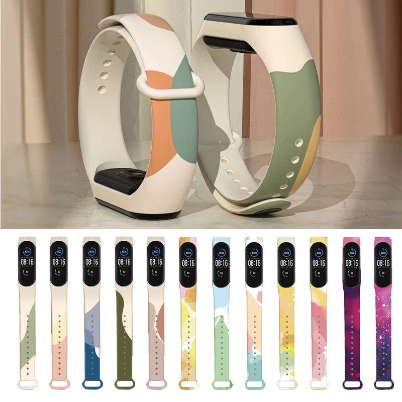 Replace Your Wristband With This Morandi Graffiti Strap For Xiaomi Mi Band 3/4/5/6