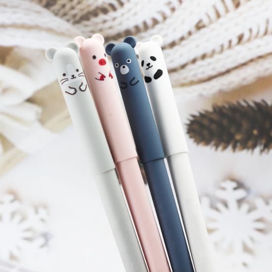 Набор из 4 стираемых гелевых ручек с черными синими чернилами, 5,9-дюймовые длинные гелевые ручки