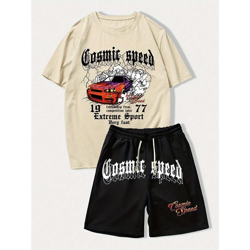 Мужской повседневный комплект одежды, желтая футболка с принтом утки и пляжные шорты, летние уличные модные спортивные шорты с короткими рукавами