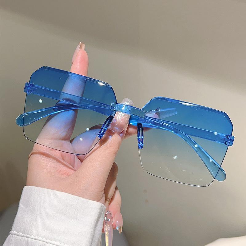 Модные винтажные квадратные безободковые солнцезащитные очки унисекс с градиентными линзами для улицы, для повседневной носки, для вечеринок и встреч