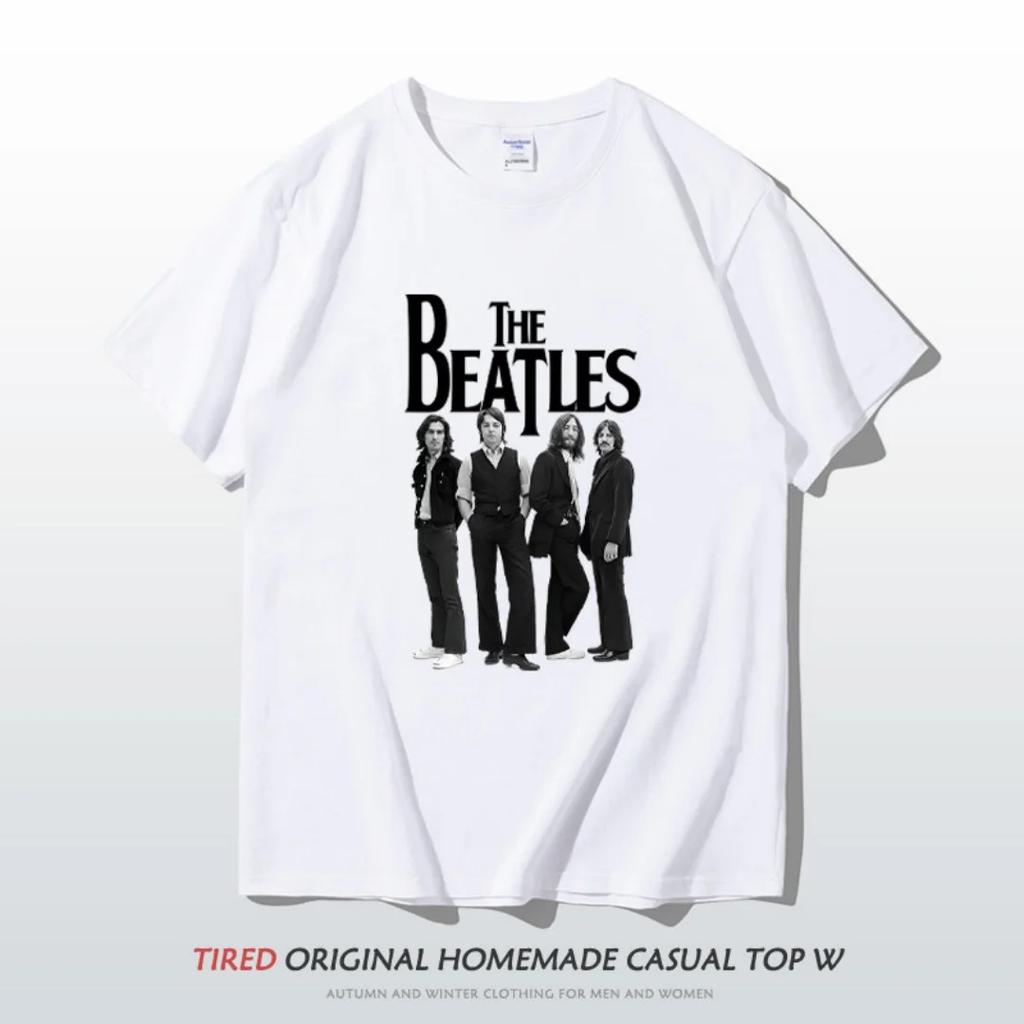 Джон Леннон The Beatles Рок-музыка Футболка с коротким рукавом Весна Чистый хлопок Мужская футболка Детская одежда Футболка Y2k Женщина