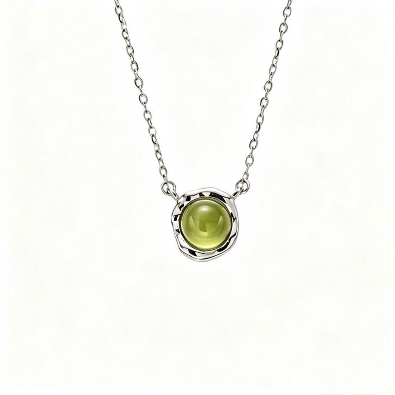 12th Birthstone Necklace Women Natural Topaz Clavicle Chain Fashion Jewelry