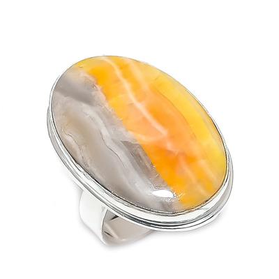 Джаспер Шмель Ручная работа 925 Стерлинговое серебро Ювелирное кольцо Размер 9 L9o12