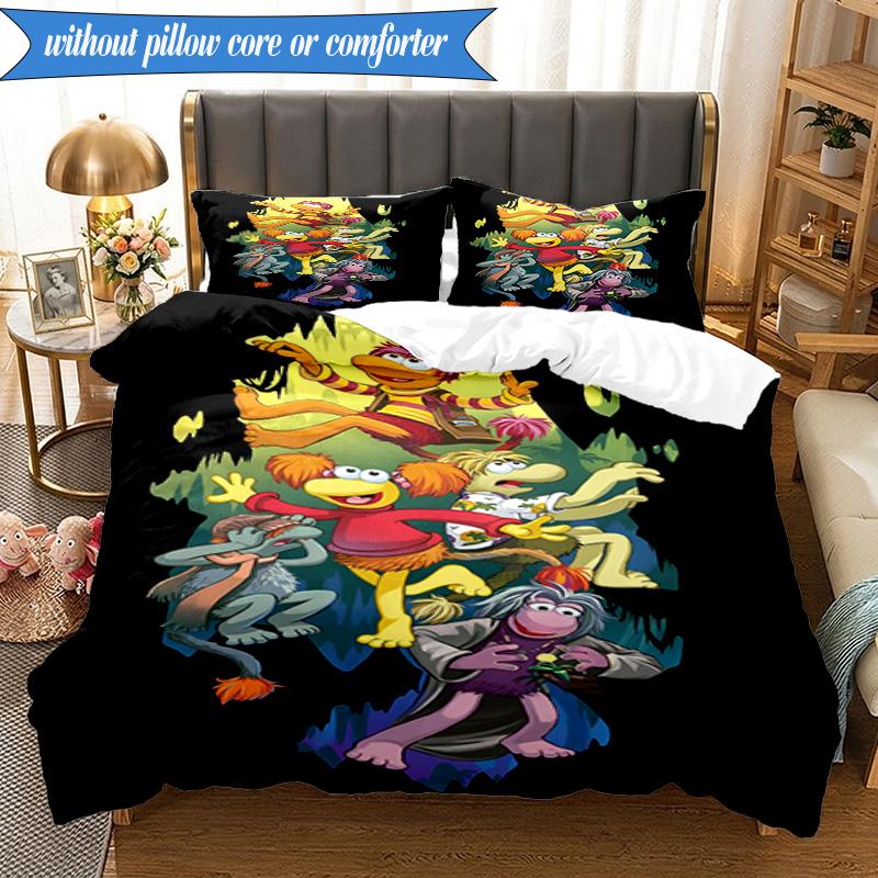 3PCS Muppet Show: Friendship Adventure Bedding Set 2D Printing (Includes 1 Duvet Cover + 2 Pillowcases Coreless), Bedroom decor,Fan gift