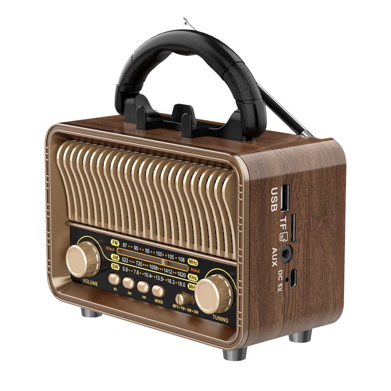 Ретро AM FM SW Многодиапазонное радио Античный дизайн с Bluetooth-динамиком TF/USB MP3-плеером