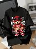 New Style Cartoon Bear Graphic T-shirt Men Casual Loose O-Neck Fashion Top Loose Breathable Cotton Short Sleeve Comfortable Top
