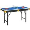 2-in-1 Billiard Table, Table Tennis Table, with Accessories, 140x63x80cm, Blue/Green