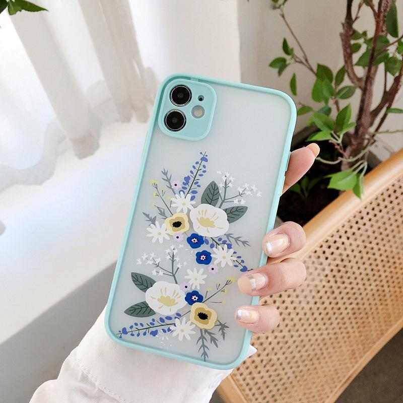 Защитный чехол для iPhone 16 Pro Max с цветочным матовым покрытием - Противоударный, Полное покрытие