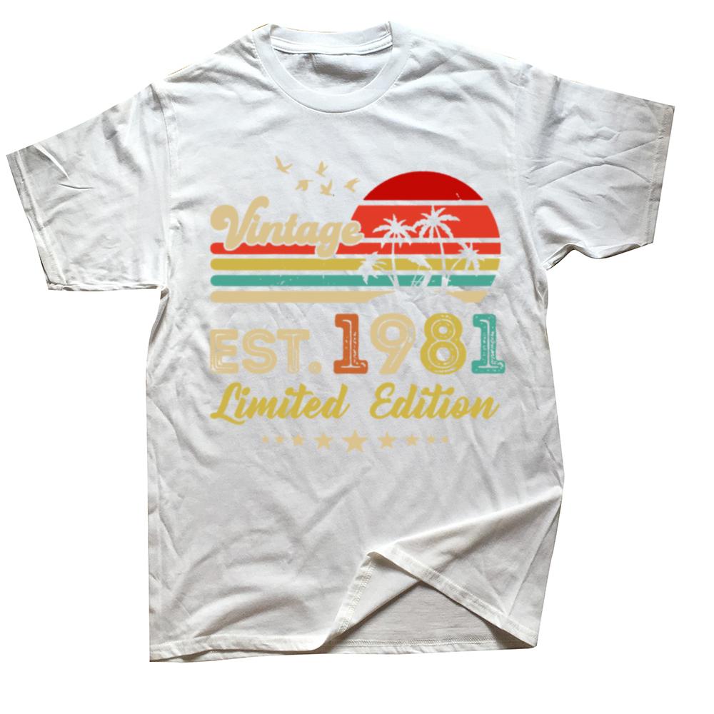 Смешная 43-летняя винтажная 1981 года ограниченная серия 43-я футболка с графикой хлопковая уличная одежда с коротким рукавом подарки на день рождения футболка мужская