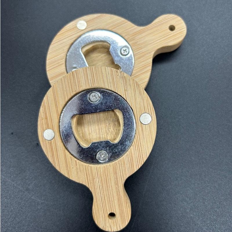 Деревянная открывалка для бутылок, портативная магнитная деревянная круглая открывалка, сувениры для подружек невесты на свадьбу