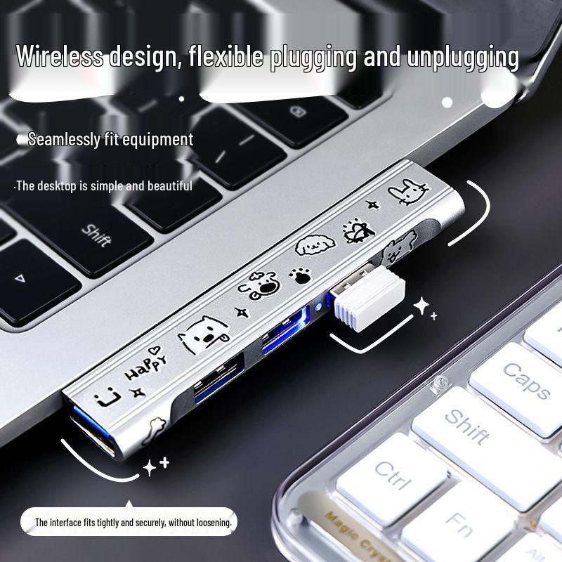 Многопортовый USB 3.0 хаб для ноутбука: Универсальный конвертер-док-станция 4-в-1