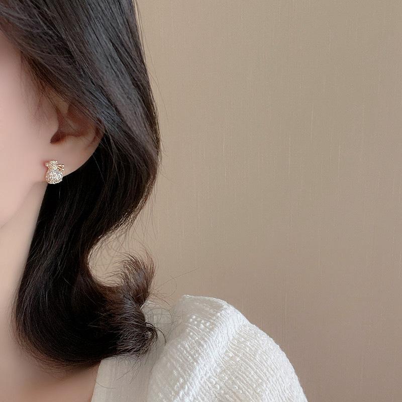 Серьги-мешки для денег, женские летние модные золотые серьги-кошельки, компактные универсальные студенческие серьги