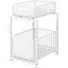 SVOHZAV Under-Sink Storage, Sliding 2-Tier, Adjustable Height, Space-Saving, Under-Kitchen Organization, 29cm Wide, Condiment Storage (White, 29cm Wid