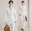 Женский белый осенний костюмный набор 2025: Элегантный блейзер с длинным рукавом и профессиональная рабочая одежда