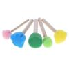 5Pcs/set Art Paint Sponge Stamp Stick DIY Painting Stencil Wooden Handle Mini Kids DIY Painting Stencils Art Tool