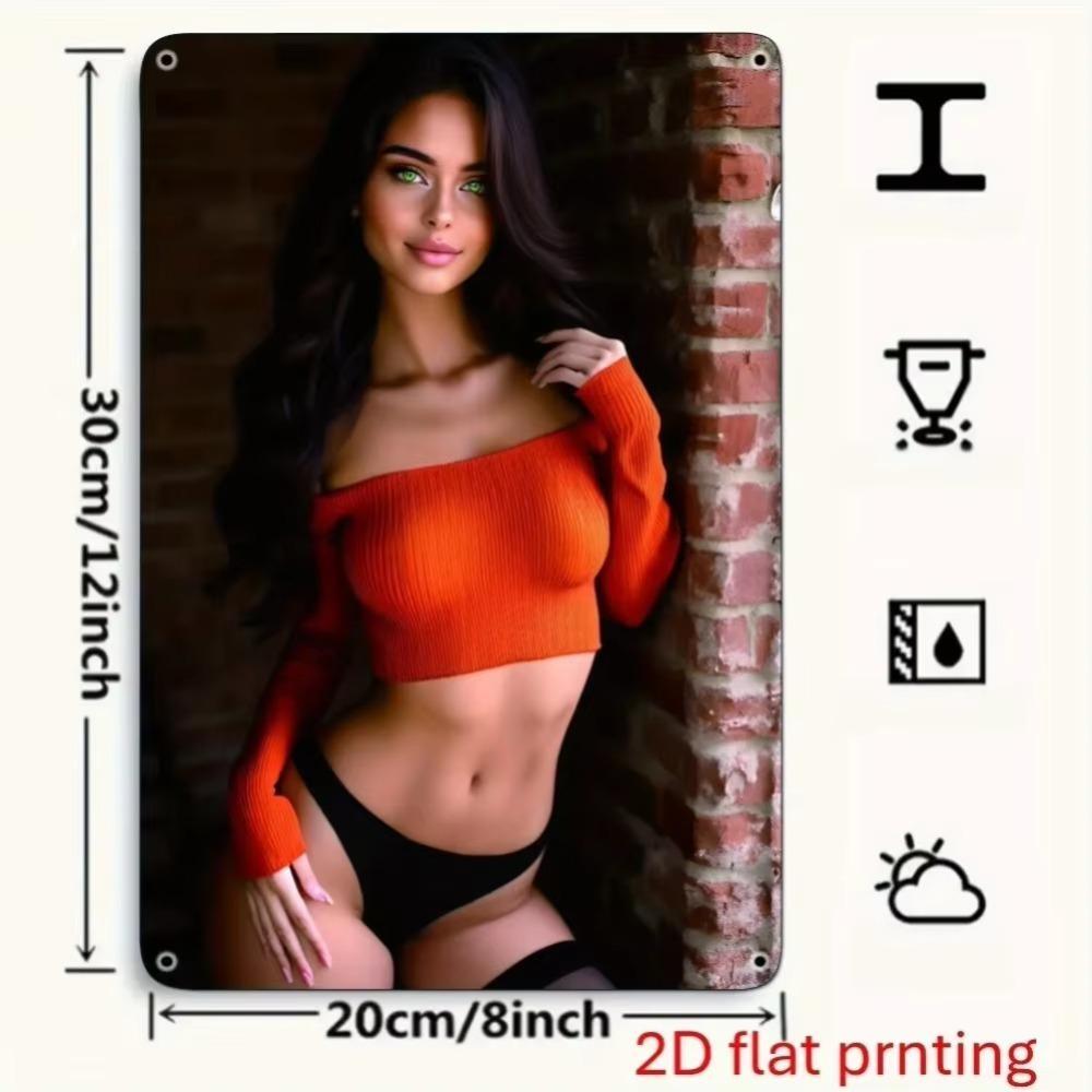Винтажный 2D Плоский Металлический Декор Стены 8x12 Дюймов Ретро Искусство для Дома Бара Кафе Гаража Улица Пляжная Вечеринка