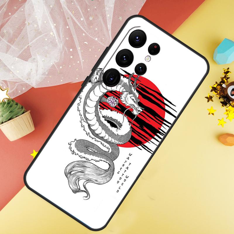 Чехол в японском стиле с драконом для Samsung Galaxy S24 Ultra S23 S22 Plus S21 S20 FE S8 S9 S10 Note 10 20 Ultra