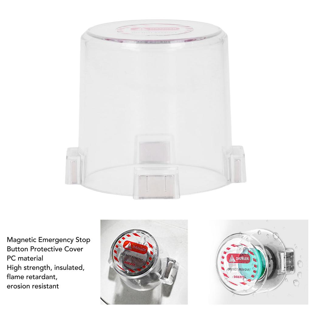 Emergency Stop Button Protective Cover Strong Magnetic Clear Round Push Button Switch Guard for Industrial Device