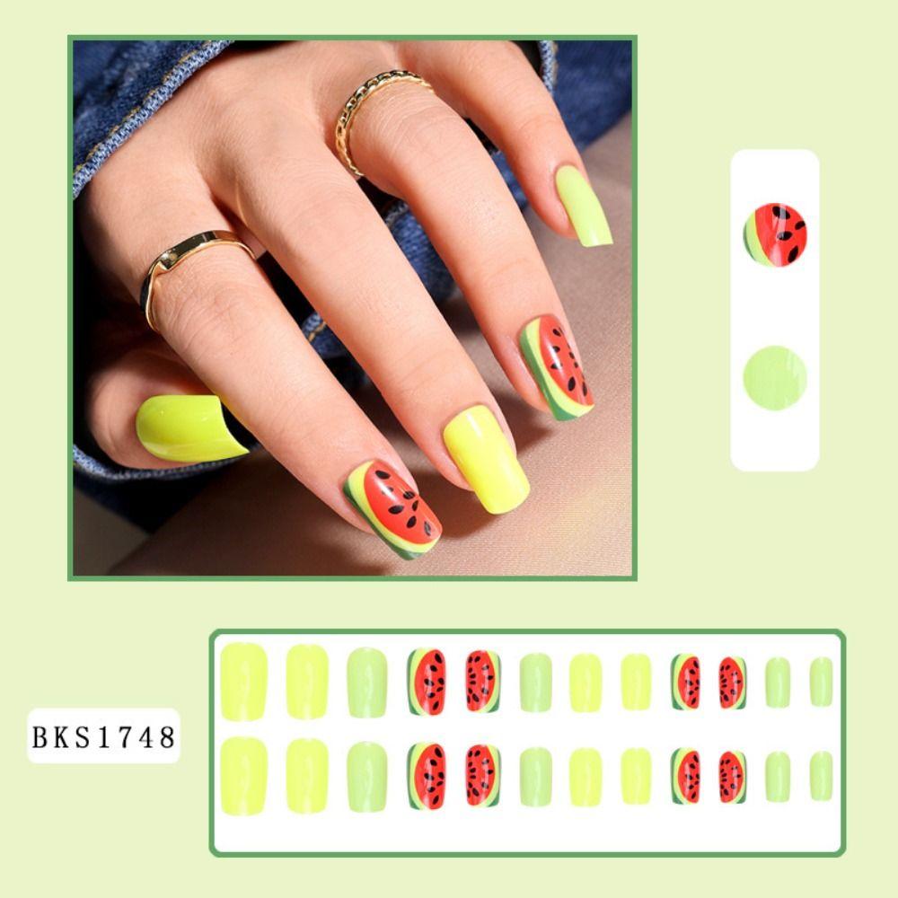 Nail Tips DIY Full Cover Wearable Medium Length Square Head Fake Nails French