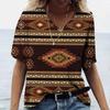 Summer Ladies T-Shirts Ethnic Costume 3d Shirts Tees Casual Harajuku Streetwear V Neck Oversized Tops Vintage Apparel Women's