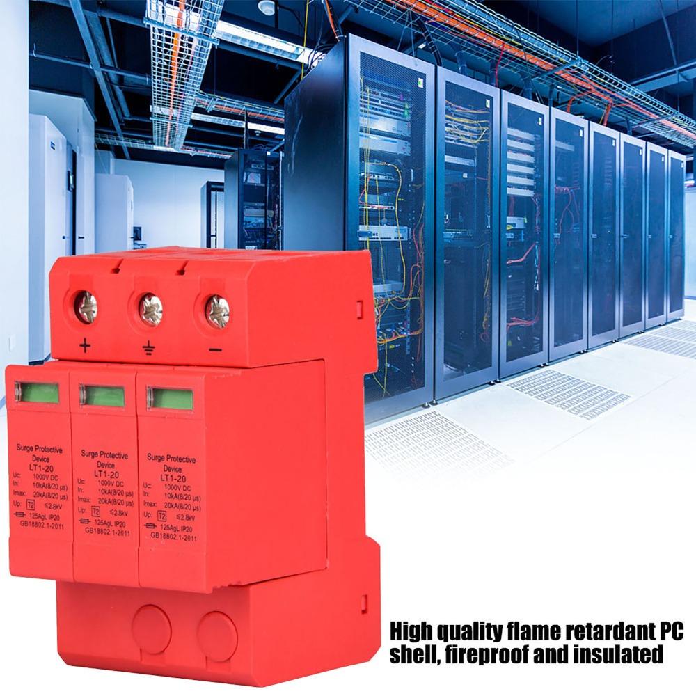 1000VDC DC Power Protector 20KA Lightning Protection Arrester House Protection