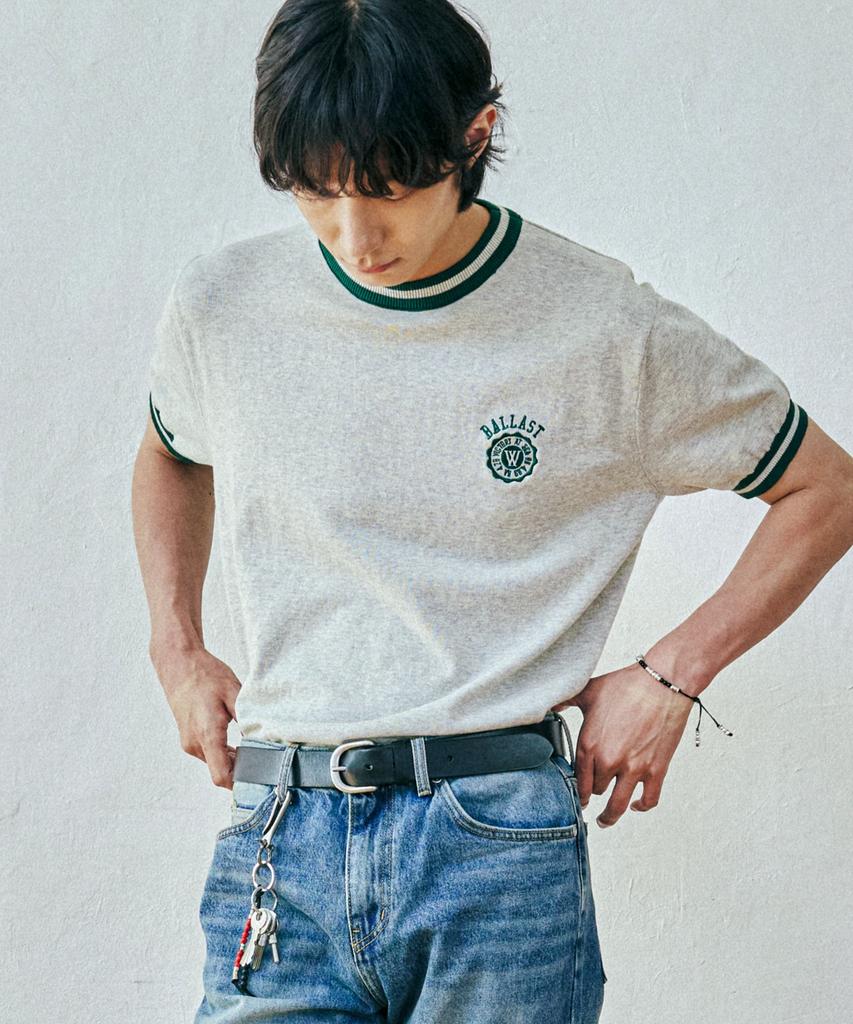 KND Ballast Athletic Ringer Tee Knit Melange Gray