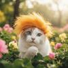 Развлекательный Привлекающий Внимание Кот Желтый Парик DIY Обрезка Полиэстер Домашнее Животное Косплей Шляпа Новинка Регулируемый Кошачий Головной Убор Вечеринка Маскарад