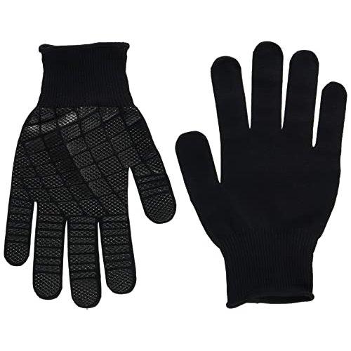Fukutoku Sangyo Q-Fits Перчатки с захватом, размер M, черные и лавандовые, 5 пар, нескользящие рабочие перчатки, сделано в Японии