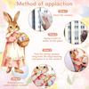 CHUNNIN 2Pcs Extra Large Easter Bunny Window Clings Spring Easter Window Decorations Vintage Easter Window Stickers Farmhouse Rustic Rabbit Carrots