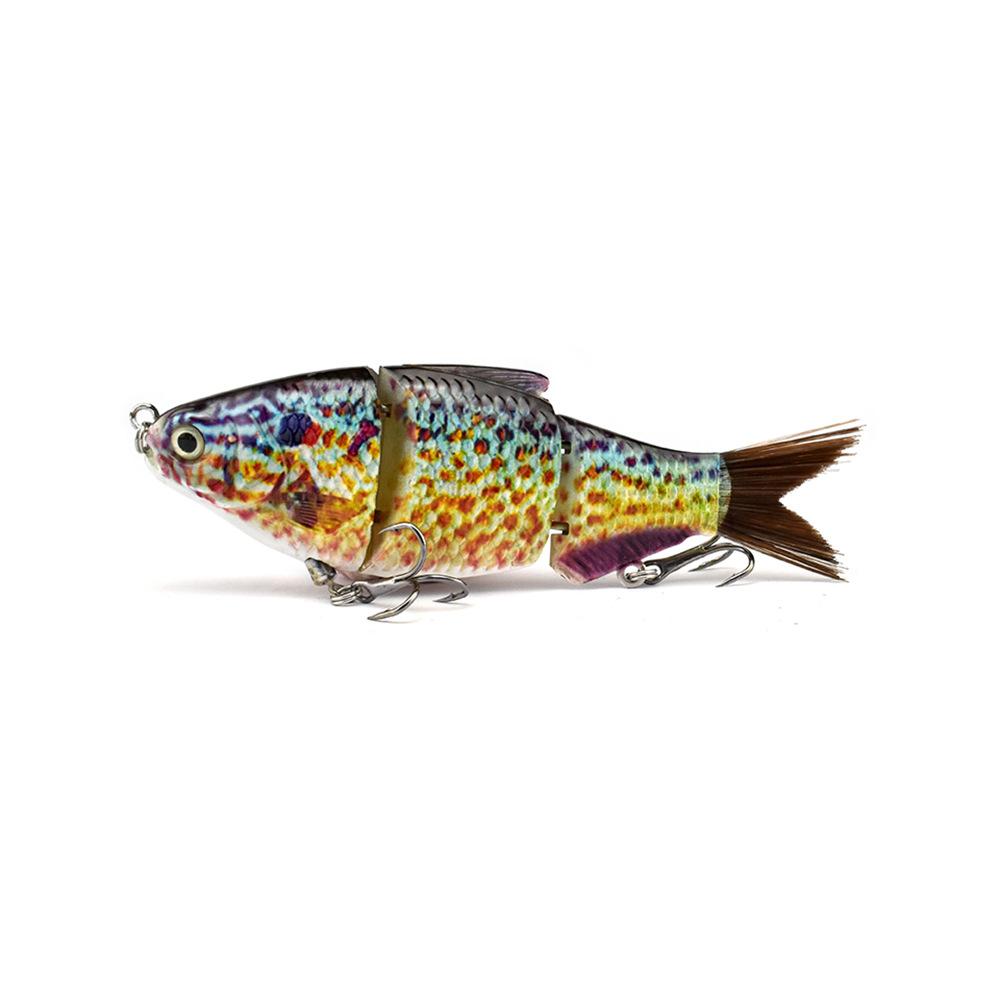 New Luya Bait Three-Section Fishing Simulation Fake Bait Freshwater Sea Bait Hard Bait Luya Bait Hairy Tail Multi-Section