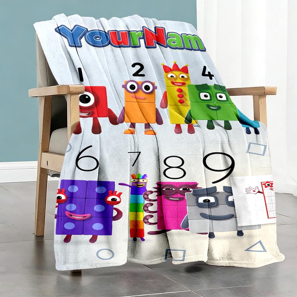 Numberblocks Customize Text Blanket Cozy Personalized Blanket Durable Comfort Great for Office Nap Livingroom Picnics for All Occasions