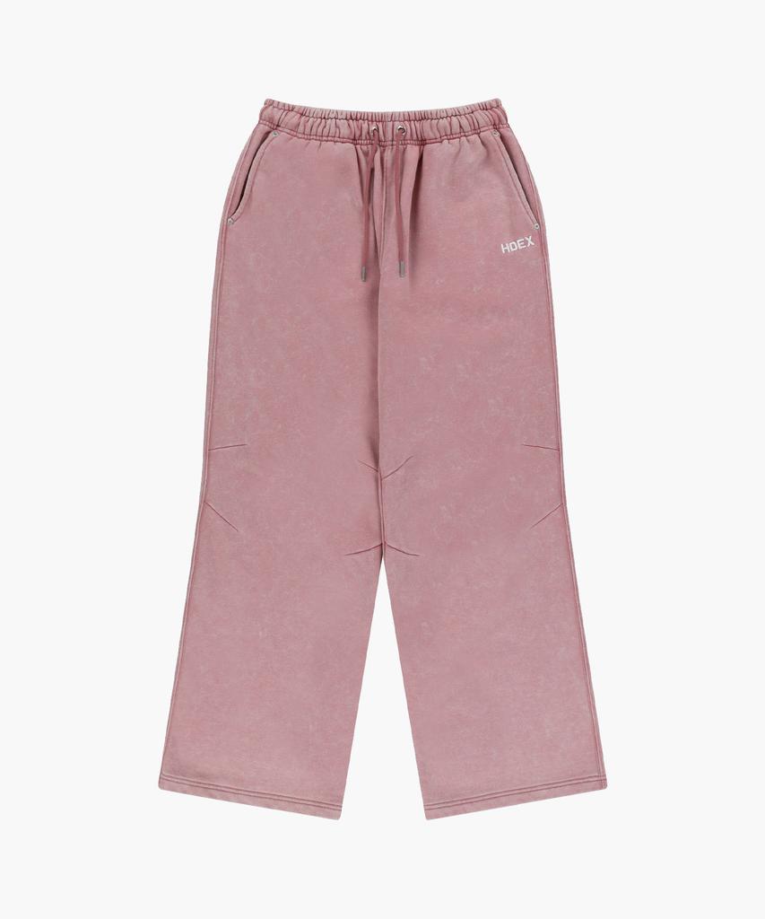 HDEX Faded Wash Main Logo Wide Sweatpants (Pink)