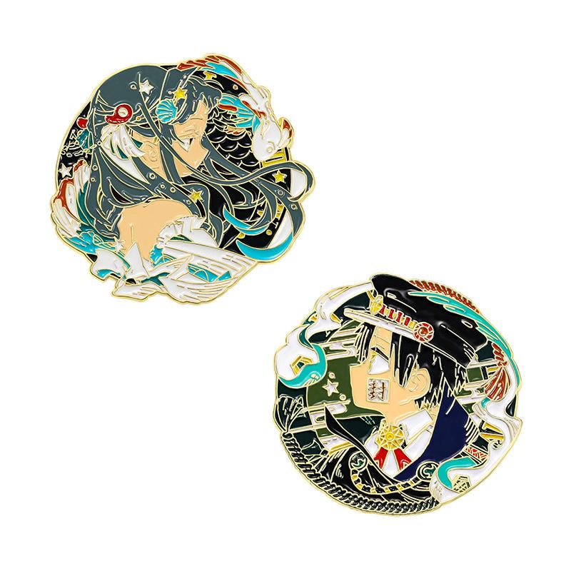 Ground bound teenager Hua Zijun peripheral brooch Ningning cute cartoon characters clothes decorations baking paint