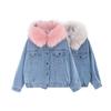 New Autumn Winter Thick Lambs Wool Basic Denim Jacket Women Corduroy Warm Velvet Jeans Outerwear