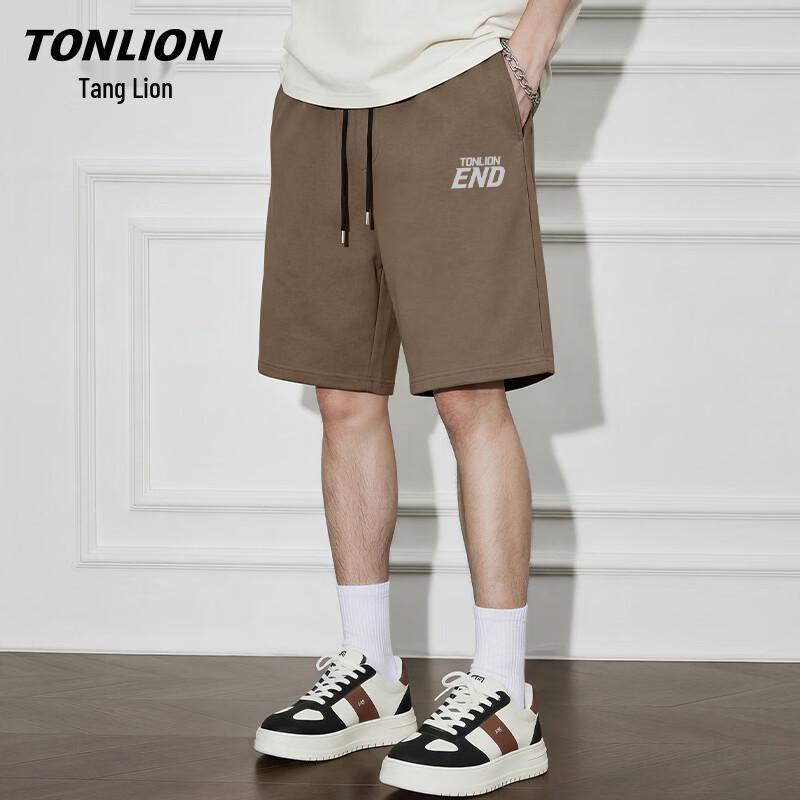 Мужские летние шорты TonLion из чистого хлопка, свободного кроя, с прямым кроем