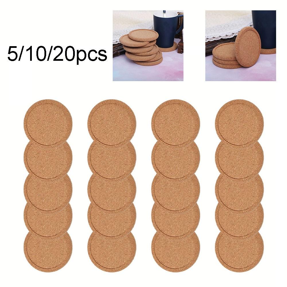 5/10/20x Coasters Coffee Cup Mat Natural Cork Non-Slip