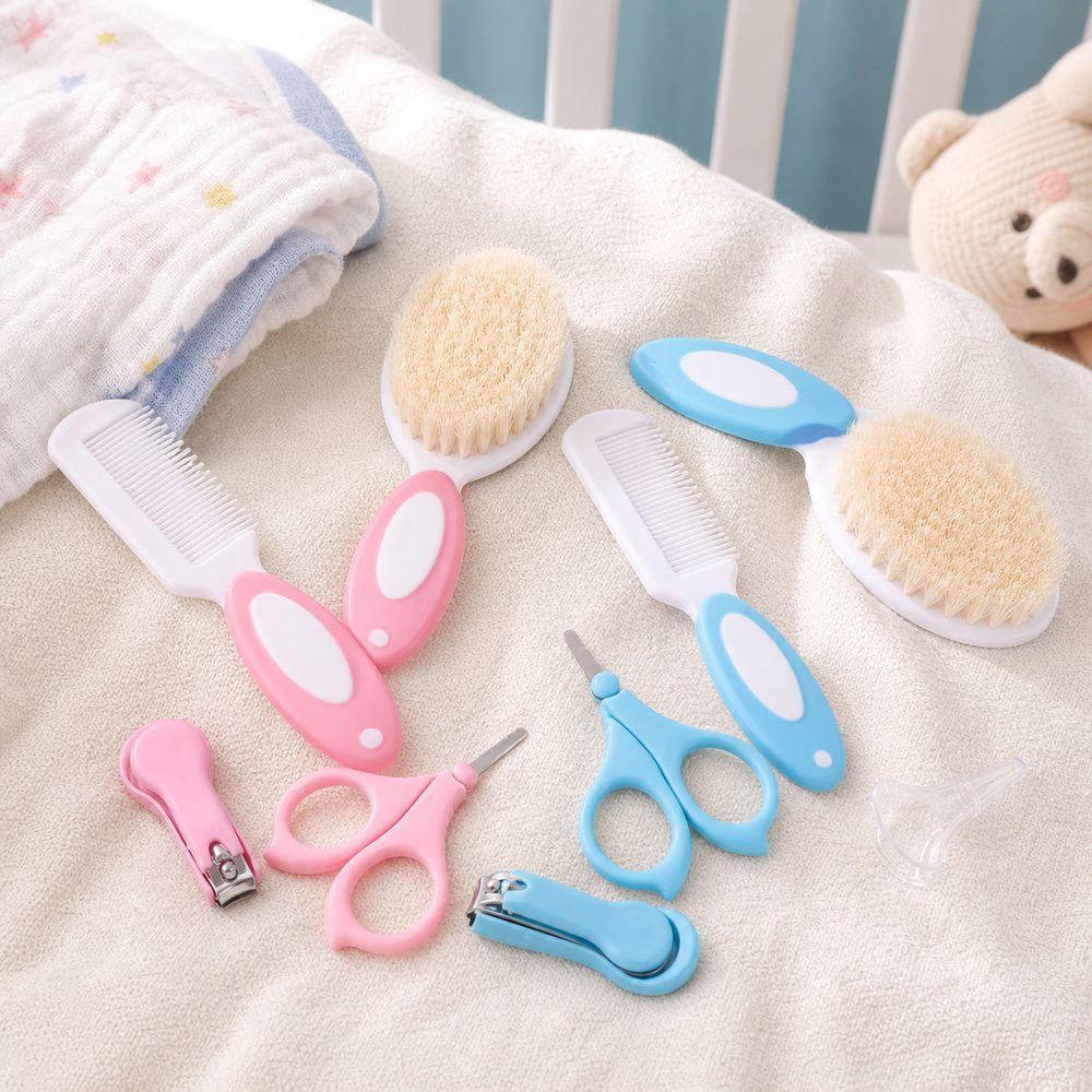 Soft Nylon Infant Care Set Round Tip Baby Nail Clipper Gifts Baby Brush Comb Set  Baby Grooming Kit
