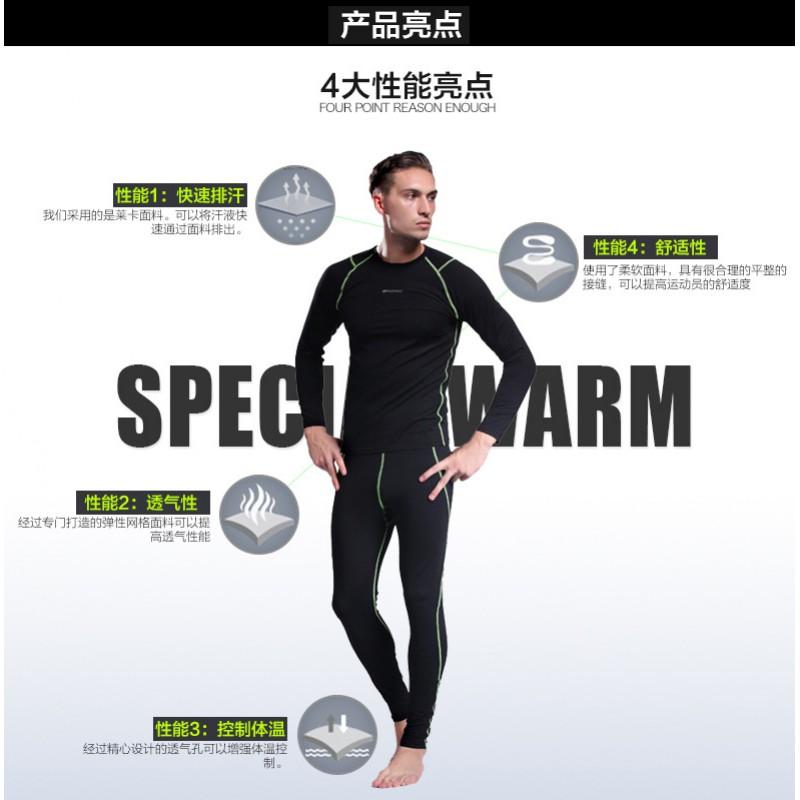 NUCKILY Thermal Fleece Base Layer Cycling Running Winter Sports Compression Top