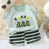 Childrens Summer Cartoon Hoodie And Shorts Set With Soft Cotton For Kids