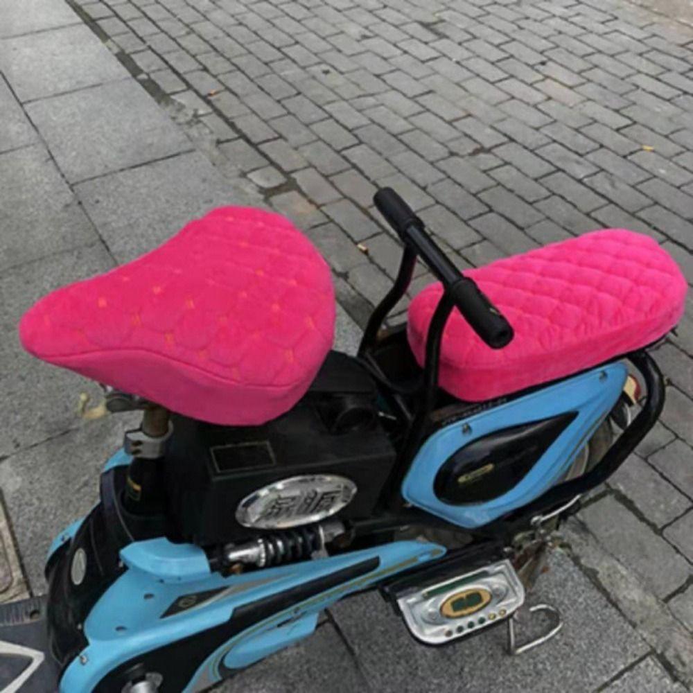 Розовый/Черный Чехол для сиденья электровелосипеда Утолщенный Универсальный чехол для сиденья велосипеда Чехлы для сиденья электровелосипеда Теплый