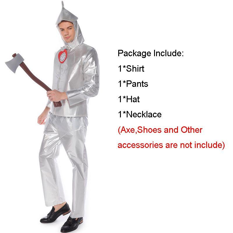 Enchanting Wizard Of Oz Tin Man Cosplay Costume For Adults And Kids In Silver