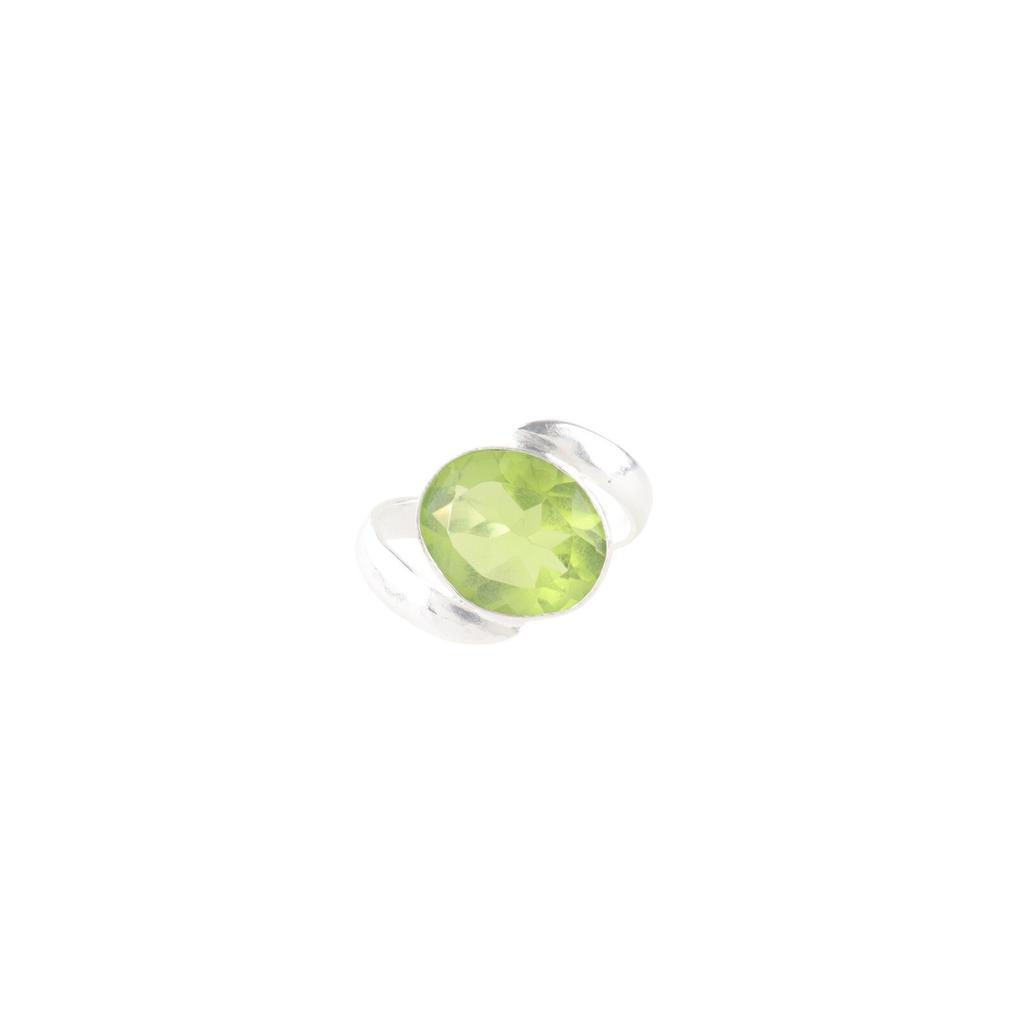 925 Sterling Silver Peridot Gemstone Handmade Jewelry Ring For Engagement Gift RR-53-13