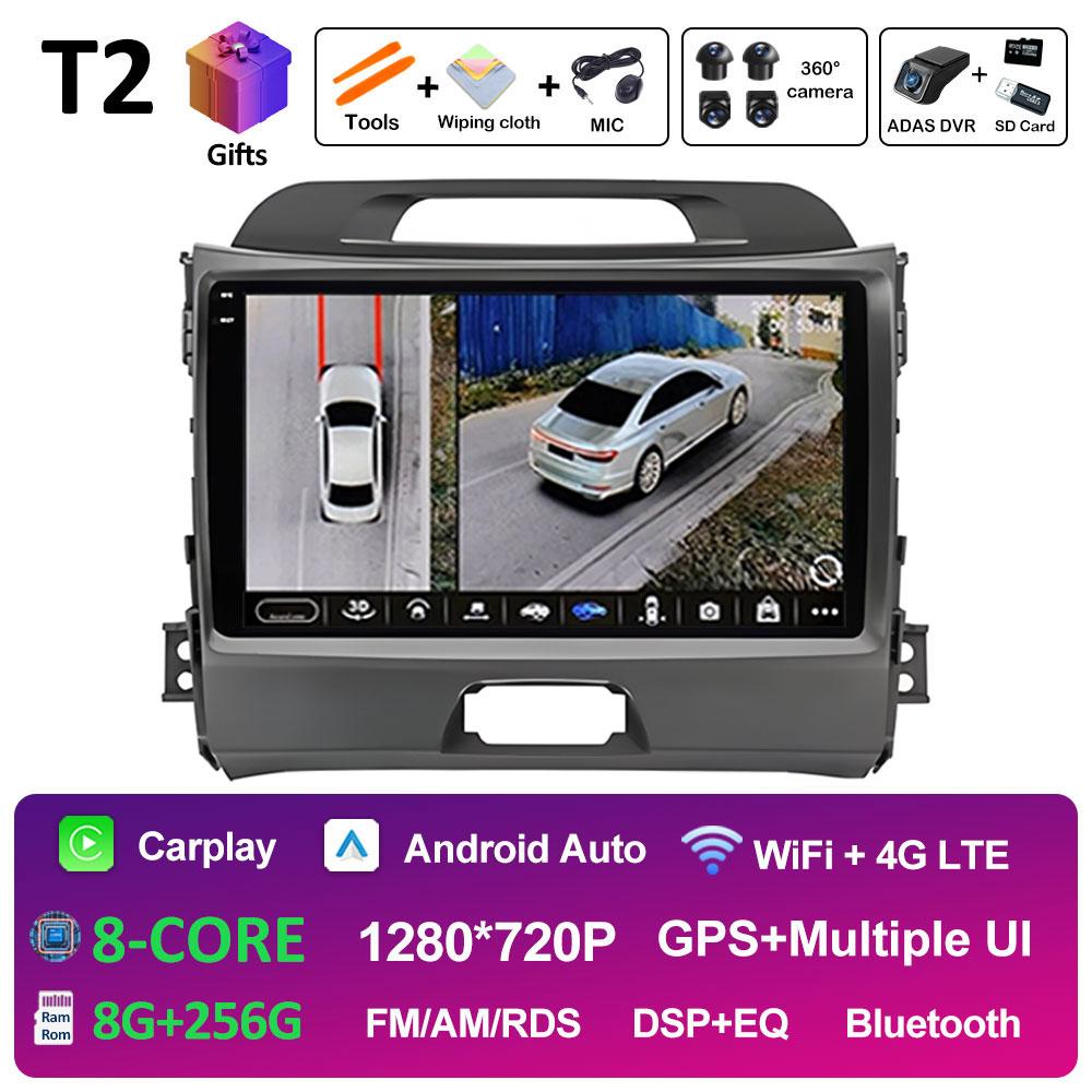 Автомагнитола для KIA Sportage 2010 2011 2012 2013 - 2016 Радиоплеер Интеллектуальная система Беспроводной Carplay Вентилятор охлаждения WIFI БЕЗ 2 din