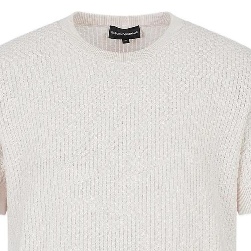 Emporio Armani Свитер мужской с круглым вырезом однотонный FW22 Белый 6L1MY11-MF1Z1-0103