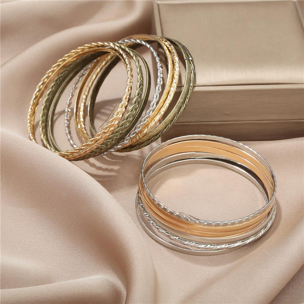 Stylish Iron Geometric Bracelets Pack With Durable Coating For Men And Women