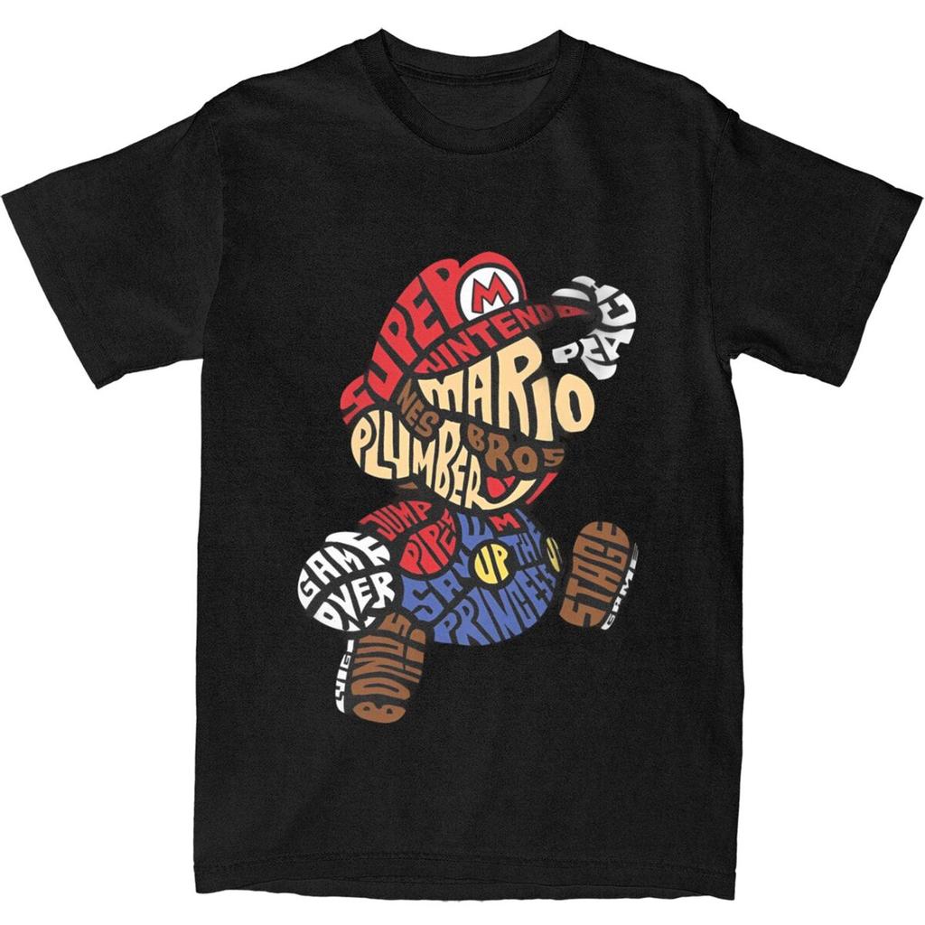 Кавайные футболки Super Mario Унисекс с коротким рукавом, с круглым вырезом, летний топ, модный и повседневный для лета